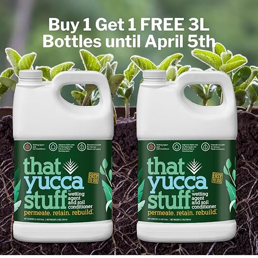 OMRI Listed Soil Conditioner & Input Material Wetting Agent | 97% Yucca Schidigera Extract with Citric & Humic Acids | Boosts Water Penetration, Plant Health | Eco-Friendly | 3 Liter