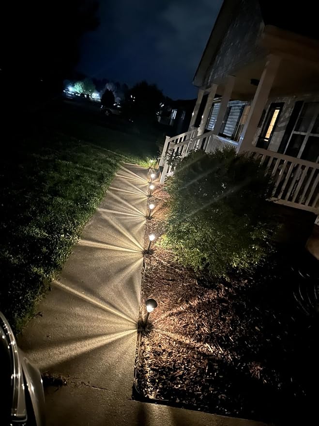 DERAYSION Solar Lights Outdoor Pathway, 6 Pack Stainless Steel Glass Solar Garden Lights, Auto On/Off Long-Lasting Waterproof Outdoor Solar Lights for Yard, Landscape, Path, Driveway, Walkway Décor | Glass Sturdy Stainless Steel, Long-Lasting driveways...