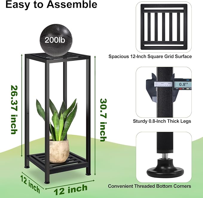 Lilybud--lily Plant Stand Indoor Outdoor Heavy Duty Wrought Iron Pedestal Stands Metal Plant Stand Decorative Flower Stand for Patio Garden Deck Living Room