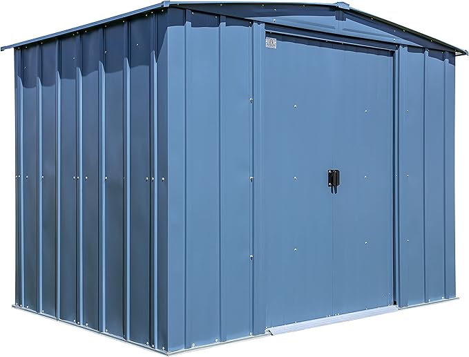 Arrow Classic Steel Storage Shed, 8x6, Blue Grey