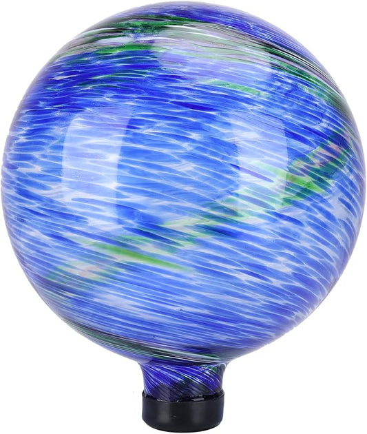 10 Inch Gazing Ball Glass Reflective Garden Globe Outdoor Gazing Globe Yard Ornament for Garden Yard Home Outdoor Decoration Blue(NOT Solar)