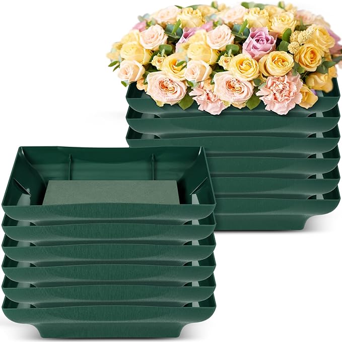 Sabary 12 Pack Large Size 8.5 x 6.7 Inch Floral Foam Bowl Floral Arrangements Supplies Foam in Bowls Flower Bowl with Blocks Kits for Table Party Wedding Festival Flower Holiday Decorating