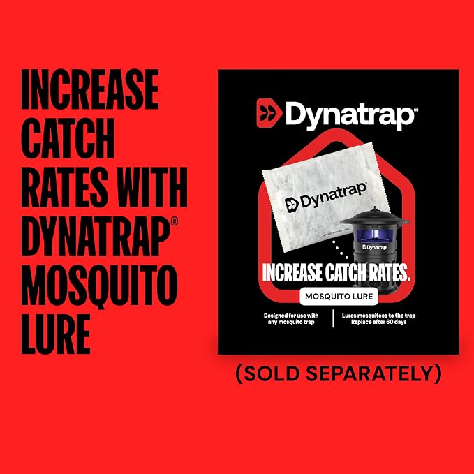 Dynatrap Outdoor Bug Trap, Tungsten 1/4 Acre Mosquito, Fly, Gnat, Moth Trap | UV LED Light, Chemical-Free Bug Zapper Alternative, Rechargeable, Portable Flying Insect Catcher with Cordless Capability