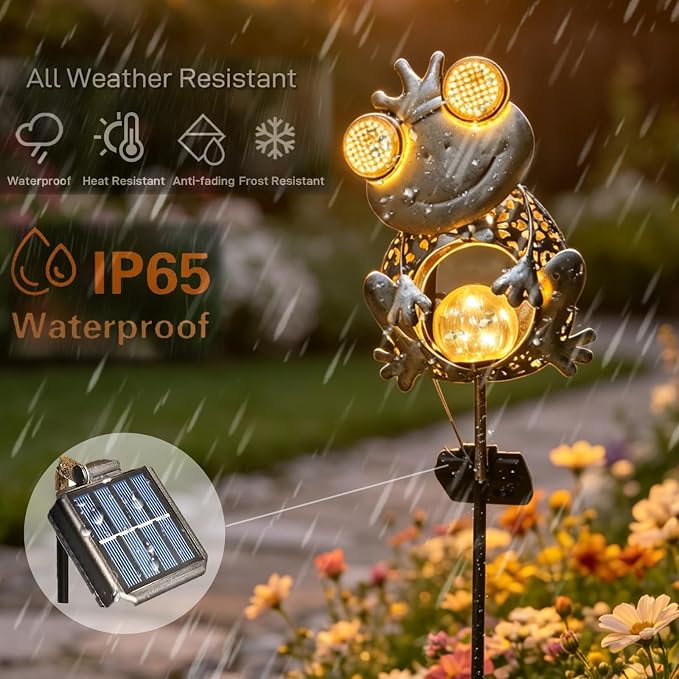 Solar Frog Garden Light,Glowing Eye Solar Lights,Outdoor Waterproof Frog Solar Light for Yard Lawn Pathway Decor,Gift for Nature Lovers(Frog)