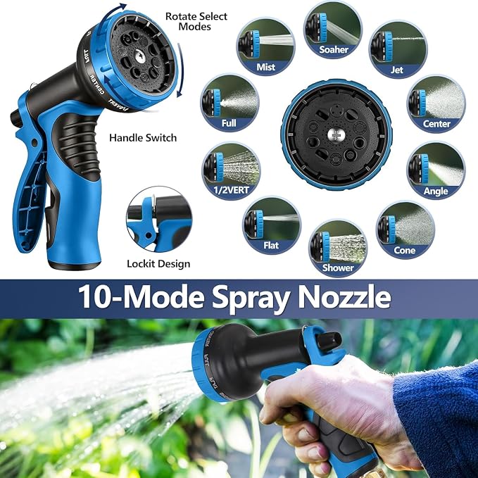 75 ft Flexible Garden Hose - 2026 Upgraded Heavy Duty Water Hoses with 3/4''Solid Fittings,Lightweight,No Kink & Tangle,Puncture Proof Garden Hoses pipe for Yard, Outdoors, Rv