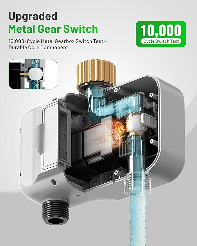 [All-New 2027] 2 Zone Ball Valve Sprinkler Timer Brass Inlet, Low-Pressure Starts at Zero Pressure, Unistyle Water Timer for Garden Hose, Rain Delay, Manual Control, Automatic Irrigation Hose Timers