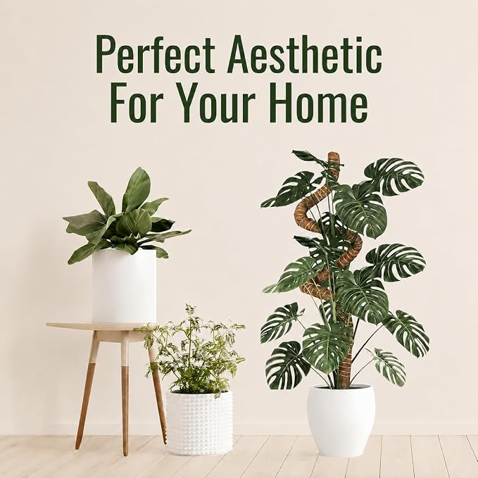 2 Pack 63 Inch Moss Pole for Plants, Tall Moss Poles for Climbing Plant-Monstera, Handmade Coco Coir Pole, Monstera Plant Support for Plant Grow