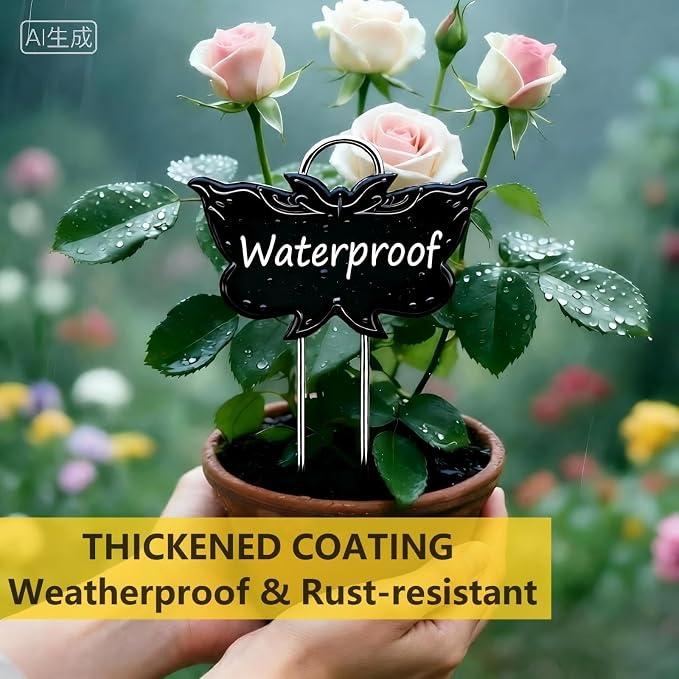 Metal Plant Labels 30 Pack 11in Tall Black Outdoor Waterproof Garden Label Large Garden Seed Stake Tags for Flowers Fruits and Vegetables