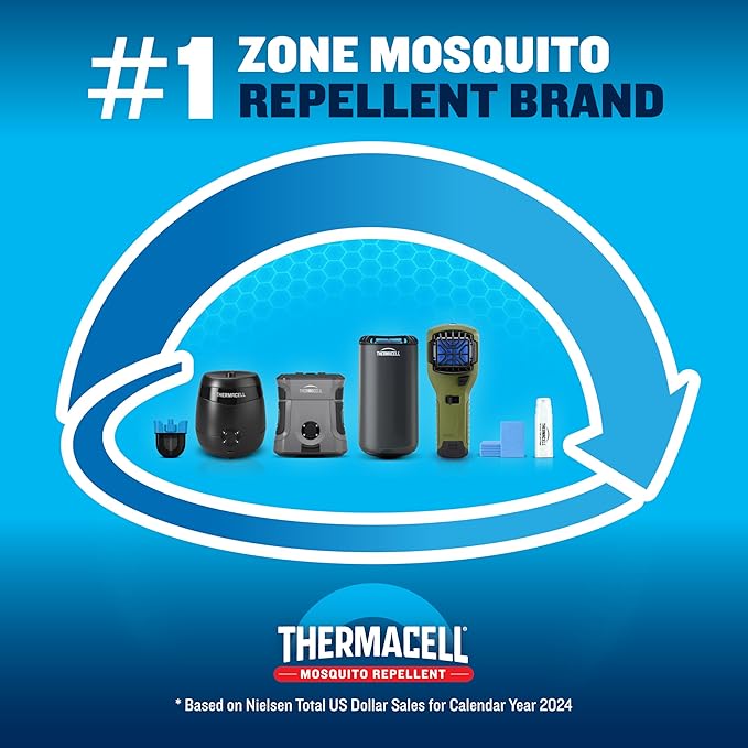 Thermacell Mosquito Repeller E-Series Rechargeable with 20' Mosquito Protection Zone; Up to 9-Hr Battery Life; Includes 12-Hr Refill; Flame or Scent; DEET-Free Bug Spray Alternative