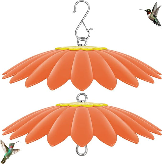 13.5 inch Bird Feeder Rain Guard,Hummingbird Feeder Shade Dome Cover,Umbrella Cover for Bird House for Outdoor,Squirrel Guard(Orange) 2 Pack