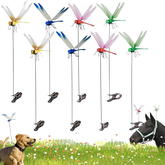 3D Dragon Fly Clip, Dragon Fly Clips for Bugs - Double Reinforced Wings/Upgraded Strong Clip, PVC Waterproof Wings Never Fade, 1:1 Realistic Fake Dragonfly Clips to Keep Bugs Away (8 PCS)