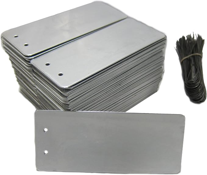 Impress-O-Tag Jumbo Double Sided Write On Metal Foil Tags (Pack of 100)
