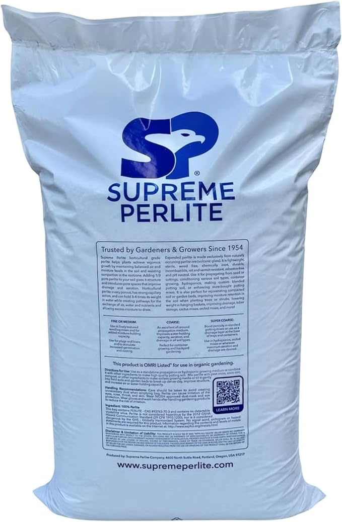 Supreme Perlite 3 Pack Coarse Horticultural Perlite for Potting Soil, Seed Starting, Propagation, Organic Gardening & Soil Aeration, 4 Cu Ft Bag