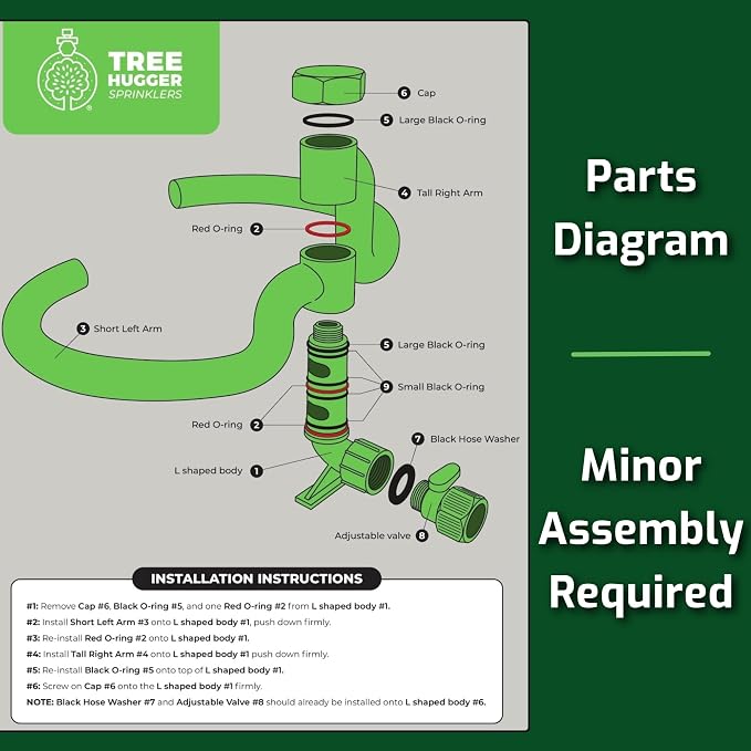 Tree Watering System - 360° Outward Spray Tree Watering Ring - Sprinkler Ring for Trees & Shrubs - Reaches The Nutrition Zone for Tree Root Watering (11 Inch)