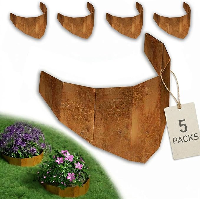 Decoroca Corten Steel Hillside Planter - Innovative & Durable Terrace-Style Planters for Slope Gardening - Prevent Soil Erosion, Beautify Hillsides & Landscapes - 40" W x 18" H/Set of 5