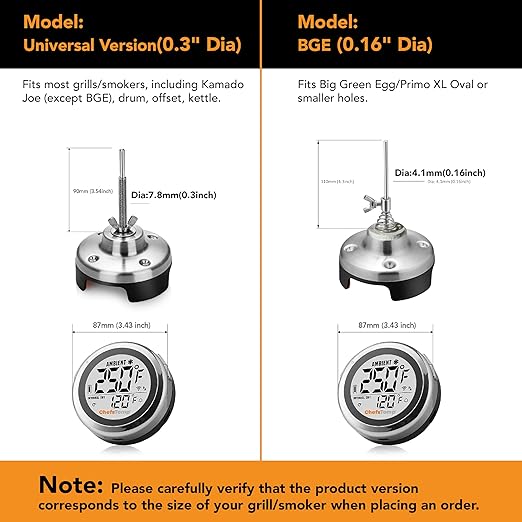 ProTemp S1 Patented Smart Grill Gauge Thermometer Hub Wi-Fi and Bluetooth for Weber Big Green Egg Grills Smoker Offset Upgrade Replacement Accessories (BGE Version, Suitable for Big Green Egg)