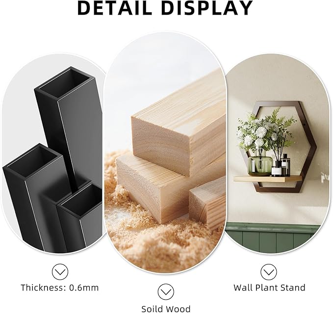 3 Packs Wall Plant Stand with Board (2 pack coffee)