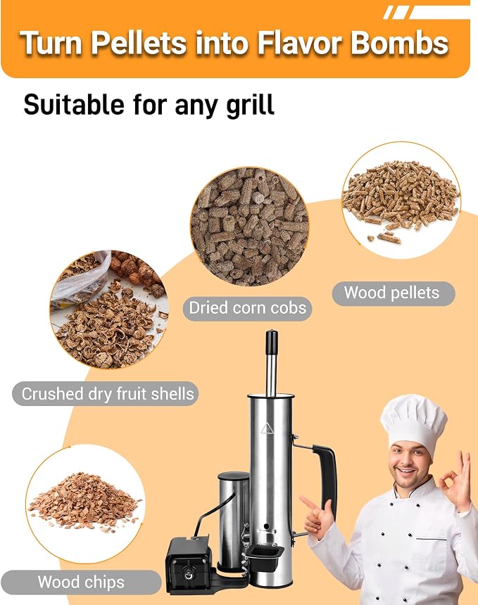 Cold Smoke Generator for Any Grill - 304 Stainless Steel Smoker Tube, Double Tube to Cut Tar for Non Greasy Taste, Anti Scald Handle for Camping/Backyard BBQ Best Gifts for Men Dad Husband BBQ Lovers