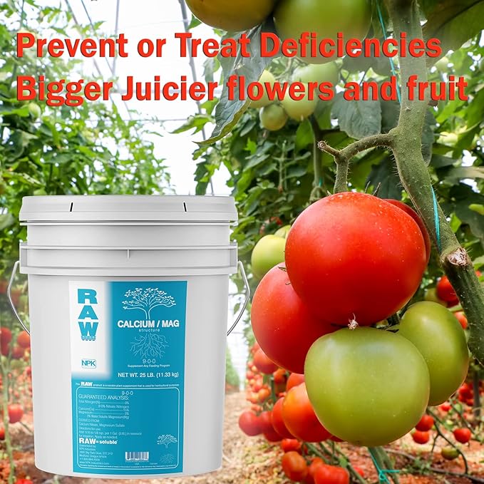 RAW Calcium/Mag 25lb - Essential Combo for Plant Health - Boosts Cell Strength and Nutrient Uptake