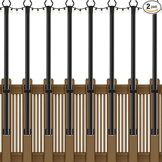 NUERPO 8 Pack String Light Poles,5Ft Metal Poles for Outdoor String Lights,Outdoor Light Poles with Post,Poles/Stand for Outside,Patio,Deck,Backyard,Garden Wedding,Party