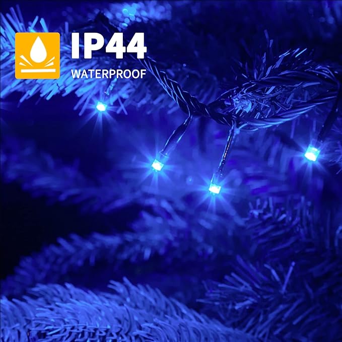 XTF2015 105ft 300 LED Christmas String Lights, End to End Plug 8 Modes Christmas Lights UL Certified Outdoor Indoor Fairy Light Christma s Tree, Patio, Garden, Party, Wedding, Holiday (Blue)