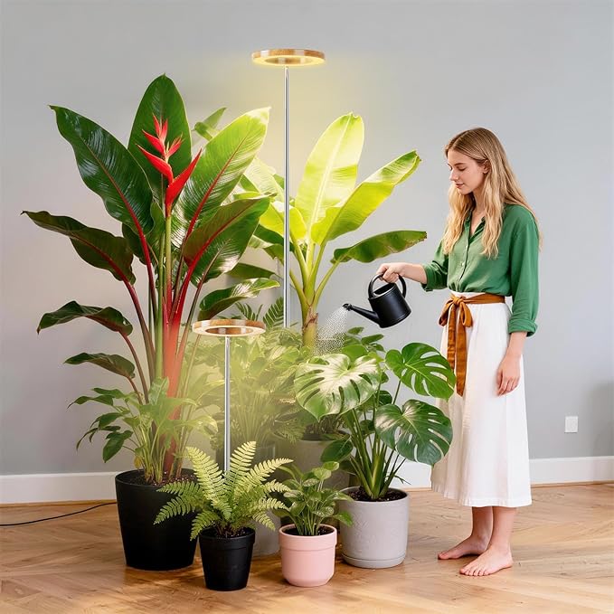 2 Packs Plant Grow Light,Grow Lights for Indoor Plants,80 LEDs Full Spectrum Plant Lights for Indoor Growing with 6/12/16H Timer-WG2