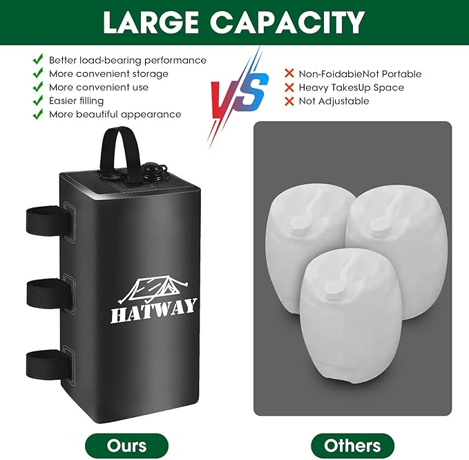 Hatway Canopy Weights,132 LBS Canopy Water Weight Bag Set of 4 Leg Weights for Pop Up Gazebo,Canopies,Tent-4 * 15L-Black