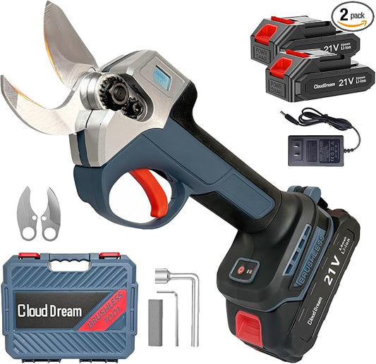 Electric Pruning Shears Cordless,30mm 1.2'' Cutting Diameter Pruning Shears Garden Tool with LED Display,2000mAh*2 Batteries,Replaceable SK5 Blade,Brushless Motor for Garden Tree Pruner Branch