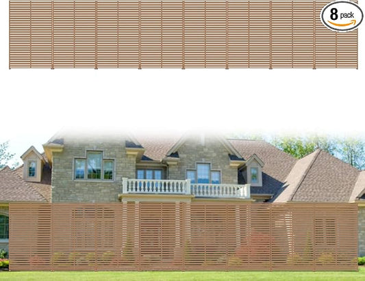 Privacy Fence Screen with Stand 6 Panel 72" H×47" W HDPE Decorative Privacy Panels with Stand, Air Conditioner Fence Panels, Privacy Screen for Outdoor Backyard, Balcony, Pool