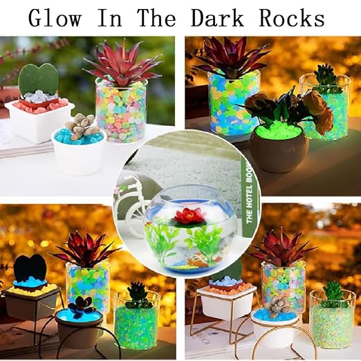 Glowing Pebbles for Garden Outdoor, Garden Glow Rocks, 4.4 Lbs | 1200PCS garden glow rocks, non-toxic for hours of steady glow, perfect for landscaping, patio,fish tank and garden decoration