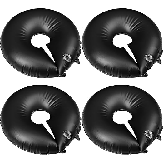 TaoBary 4 Pcs 10 Gallon Tree Watering Ring Bag Slow Release Watering Bag Deep Root Automatic Drip System PVC Drip Irrigation Pouch Donuts for Newly Planted Multi Trunk Trees Shrubs (Black)