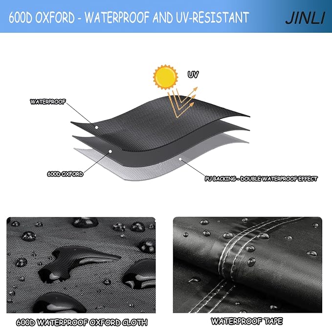 JINLI 65-70 inch outdoor TV trolley cover, courtyard TV cover, Oxford fabric waterproof and dustproof, triple windproof design, compatible with rolling/mobile stand