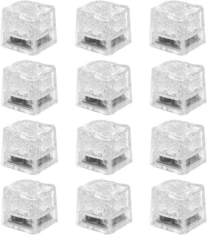 Light Up Ice Cubes for Drinks, 96 PCS Green LED Ice Cubes Liquid Activated, Glow in The Dark Waterproof Ice Cubes for Home Bar Supplies Summer Party Wedding Decor