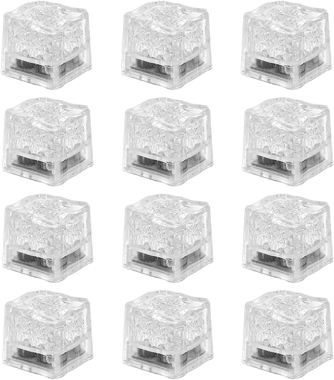 Light Up Ice Cubes for Drinks Orange, 12 PCS LED Ice Cubes Liquid Activated, Glow in The Dark Waterproof Ice Cubes for Home Bar Supplies Summer Party Wedding Decor,Orange