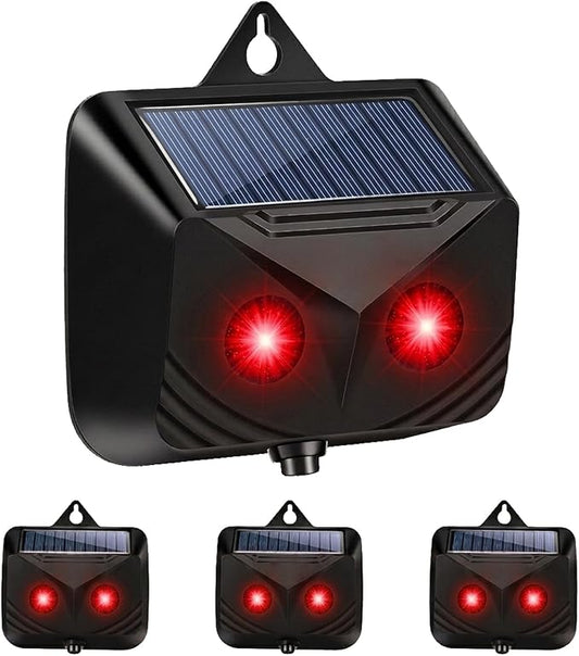 2026 Solar Nocturnal Animal Repellent Outdoor (4 Pack),Predator Eyes Coyote Deterrent & Skunk Repellent for Yard,Flashing Predator Lights Deer Fox Raccoon Repeller Device for Garden Chicken Coop (4)