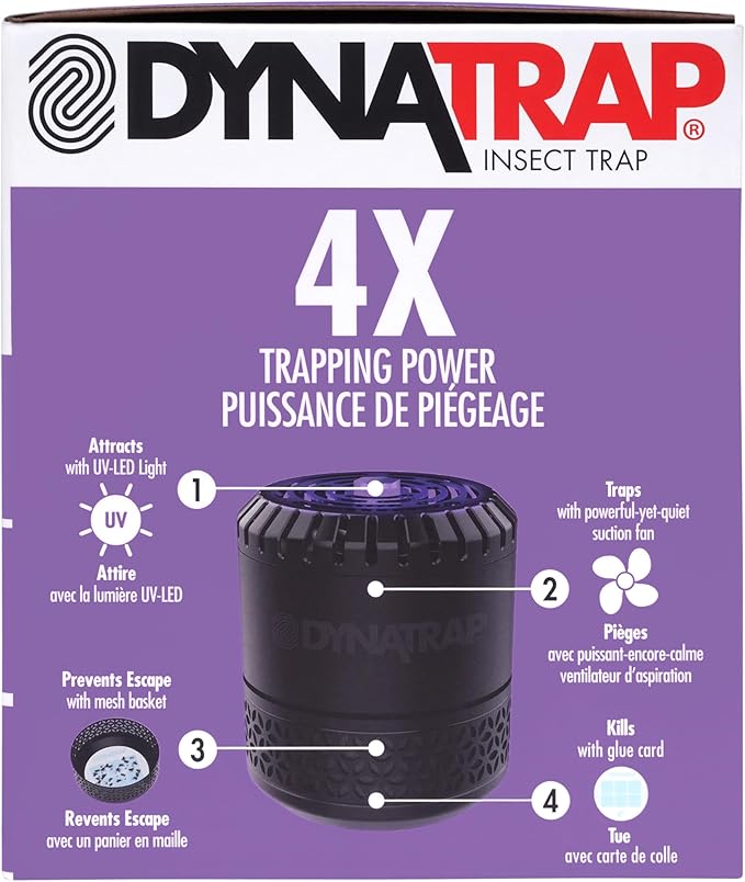 DynaTrap DT152 Indoor Insect Trap and Killer – Catches and Kills Gnats, Flies, Moths & Other Flying Insects (Pack of 6)