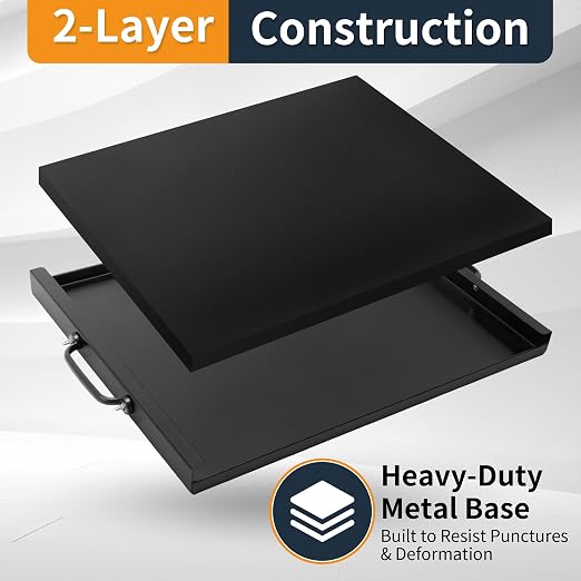 16.73" X 13.18" Concrete Knee Board, Metal Base Knee Boards for Concrete Work, Foam Kneeler Board Extra with Handles, Suitable for Construction, Home Renovation, Gardening And Cleaning