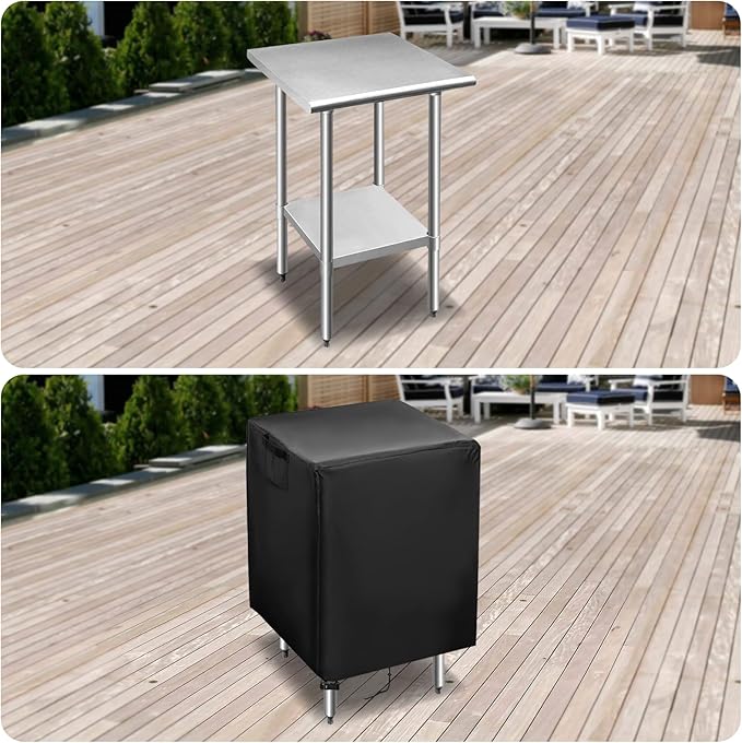 Outdoor Prep Table Cover, 30 Inch Waterproof Stainless Steel Prep Cart Cover, Outdoor kitchen Grill Bbq Food Prep Table Covers - 30 x 30 x 35 Inch