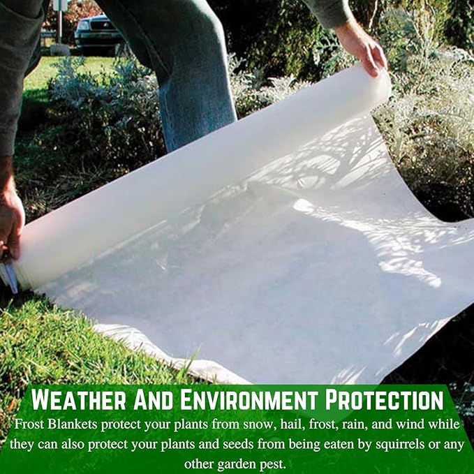 Farm Plastic Supply Frost Protection Blanket - Plant Covers Freeze Protection, Winter Plant Cover, Frost Blanket, Frost Cloth, Frost Blankets for Plants, Plant Frost Protector (5' x 10')