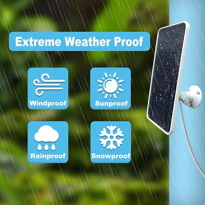 Solar Panel for Google Nest Camera, Compatible with Nest Cam Outdoor & Indoor (Battery Version), Continuous Solar Power, 360° Adjustable Mount, 10FT Charging Cable, All-Weather Durable, 2 Pack