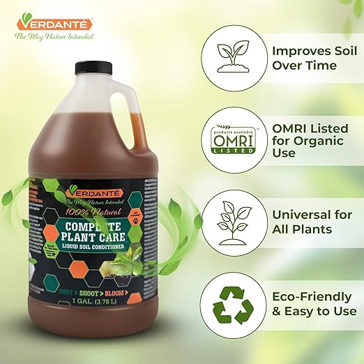 Liquid Soil Conditioner Concentrate (1 Gallon) – OMRI Listed Formula for Soil Health, Root Strength & Plant Vitality – for Indoor Plants, Lawn & Garden