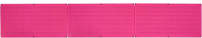 Wall Control Pegboard Value Pack - (3) Pack of Wall Control 16-Inch Tall x 32-Inch Wide Horizontal Pink Metal Wallboards for Home & Garage Tool Storage Organization (Pink Pegboard)