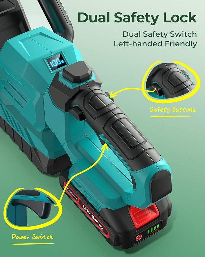 20'' Hedge Trimmer Cordless with Battery, 3000RPM Electric Handheld Bush Clipper with 2pcs 2000mAh Rechargeable Batteries, 180° Rotatable Head, 2/3'' Blade Gap Blue,Gifts for Mother’s Day