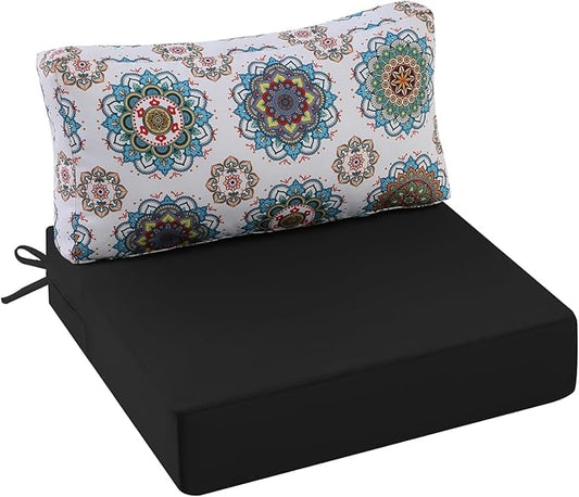Outdoor Cushions for Patio Furniture, Outdoor Seat and Back Cushion, Waterproof Hampton Bay Deep Seat Replacement Couch Cushions for Lawn Garden, 26.5x26.5 Inch