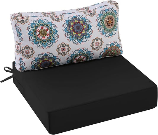 Outdoor Cushions for Patio Furniture, Outdoor Seat and Back Cushion, Waterproof Hampton Bay Deep Seat Replacement Couch Cushions for Lawn Garden, 28.5x28.5 Inch