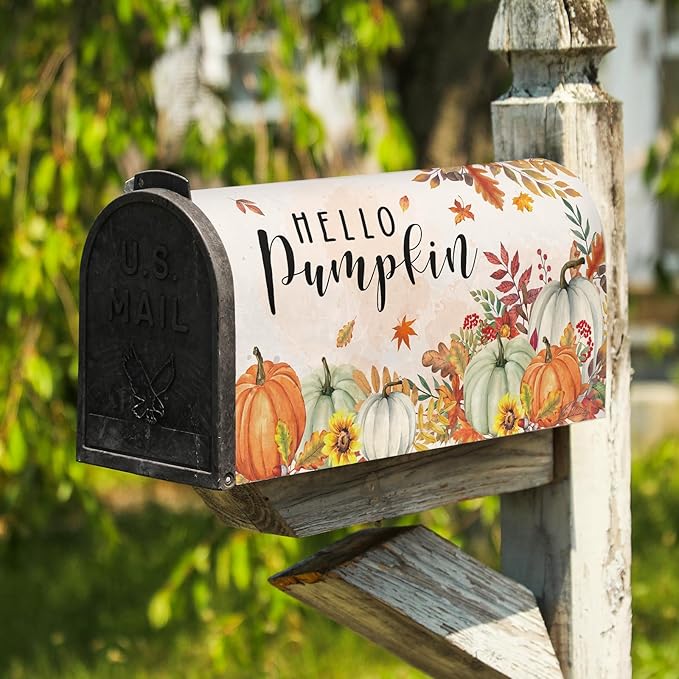 FYSUIMU 4Pcs Mailbox Covers Seasonal Magnetic Standard Size 18 x 21 Inch Spring Summer Autumn Winter Seasonal Mailbox Wrap for Outdoor Home Yard Garden Decoration