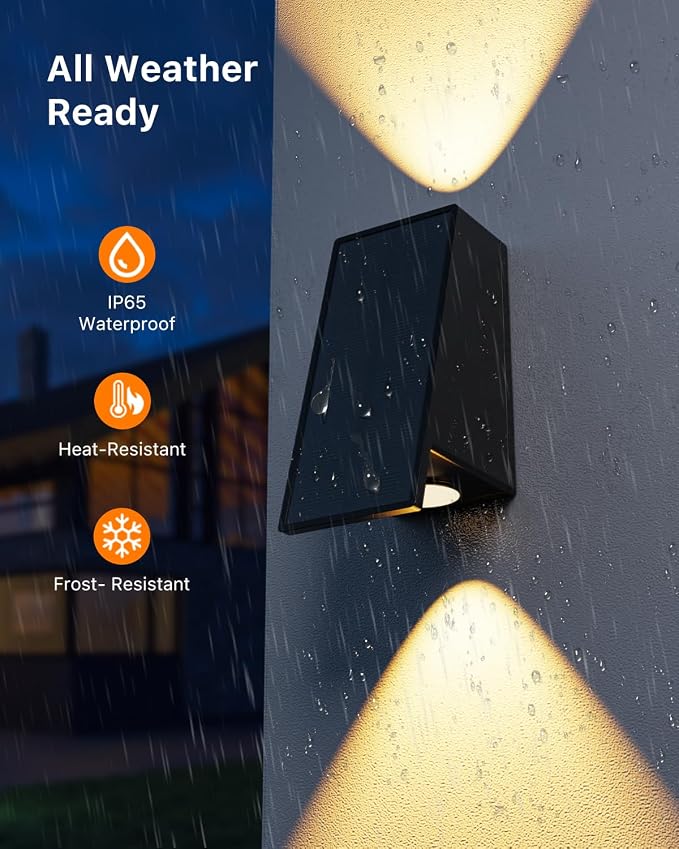 12 Pack Color Changing Solar Powered Fence Lights Outdoor Waterproof Wall Mount LED RGB Ambiance Lamps for Outside Pool Cage, Patio, Deck, House, Garden, Yard Decorative with 8 Colorful Lighting Modes