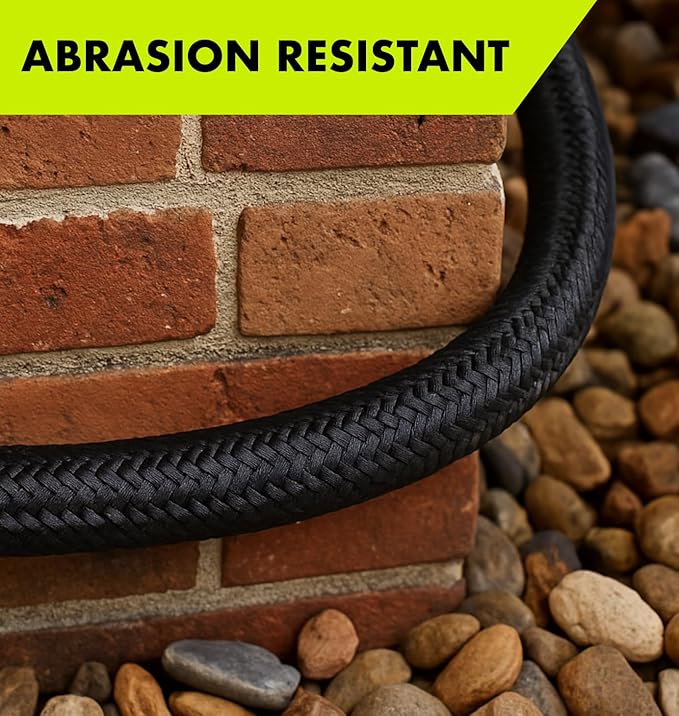 Flexible Garden Hose 50ft – Lightweight, Kink-Free Heavy Duty Water Hose – Abrasion Resistant All-Weather Garden Hose for Yard, Car, Outdoor Use