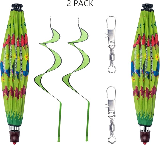 2Pack Hot Air Balloon Wind Spinner Garden Windmills and Spinners Decorations Large Outdoor Hanging Decor Lawn Yard Windsock Ornaments Colorful Butterfly Wind Hanging Ornaments