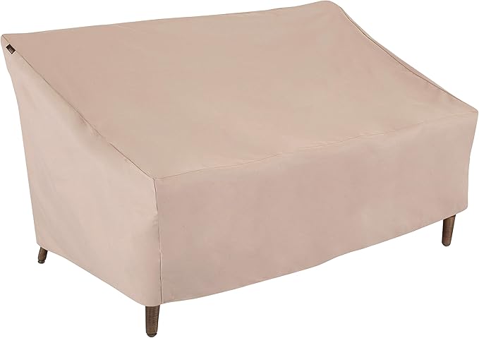 Modern Leisure Chalet Patio Loveseat Cover - Weather-Resistant Fabric - Outdoor Furniture Protection Perfect for Patio, Deck, and Porch - 66" L x 40" W x 39" H - Beige - 1-Pack